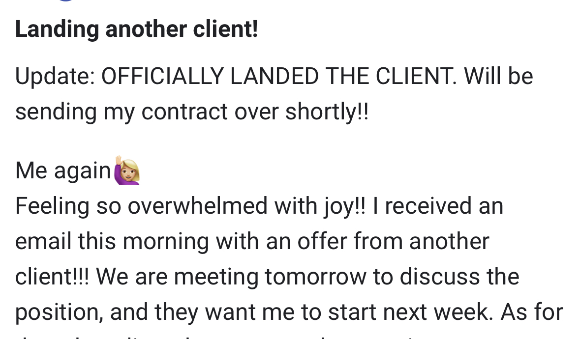 Landing a client