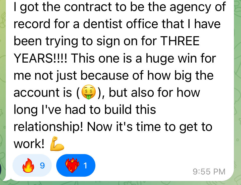 Dentist agency of record win